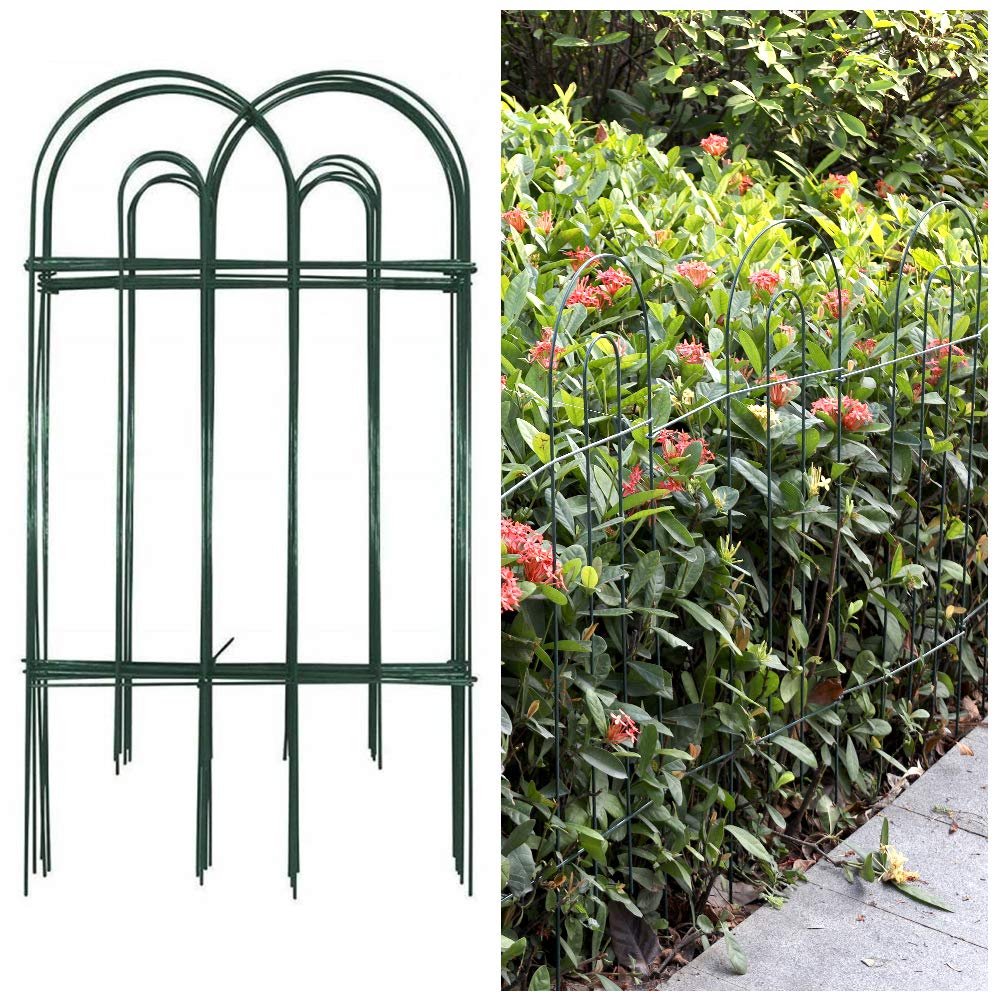 Amagabeli Decorative Garden Fence 32inx20ft Rustproof Green Iron