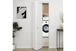 BarnSmith 30 in.x 80 in. Bifold Barn Door, 1 Panel White Primed Bifold Closet Door, Hollow Core Interior Barn Doors with Hardware Kit