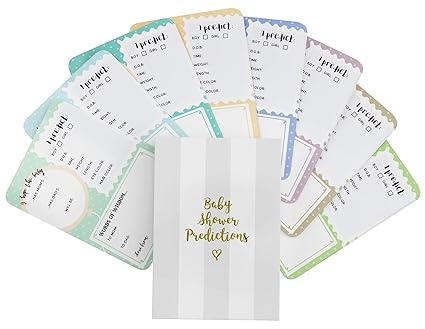 Amazon Com New Baby Shower Prediction Advice Cards 50 Pack With