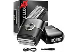 WELCLUX Electric Foil Shaver for Men: Portable Electric Razor for Beard/Face - 3 Floating Blade LED Display USB-C Fast Rechargeable