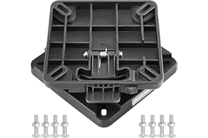 QUALYQUALY QuayQualy 1/2 Pack Fishing Boat Seat Swivel Mount, 360-Degree Swivel Quick-Disconnect Seat Base for Jon Boat, Canoe, Bass Accessories - Compatible with 4 to 6 Inches Flat Pedestals, UV-Resistant Nylon