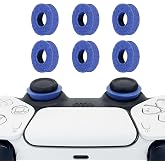 6 Pack Precision Rings Aim Assist for PS5, for PS4, Compatible with Xbox Controllers Accessories&ndash; Enhance Accuracy &amp; Control with Soft Silicone Rings &ndash; Compatible with Fortnite &amp; FPS Games，Blue
