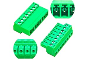 GENERIC Tcenofoxy 3.81mm Male & Female 2/3/4/5/6/7/8/9/10/11/12/13/14/15/16/18/20/24 Pin Phoenix Connector No Soldering Green PCB Screw Terminal Block Connector (1Set 3.81MF-8Pin)
