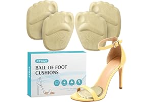 KTSAY Metatarsal Pads Women, Gel Ball of Foot Cushions for Pain Relief in Shoes, Non-Slip Heel Inserts, One Size Fits All (2 Pair, Beige)