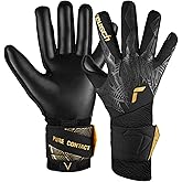 Reusch Pure Contact Infinity Goalkeeper Gloves, Black/Gold, Size 10