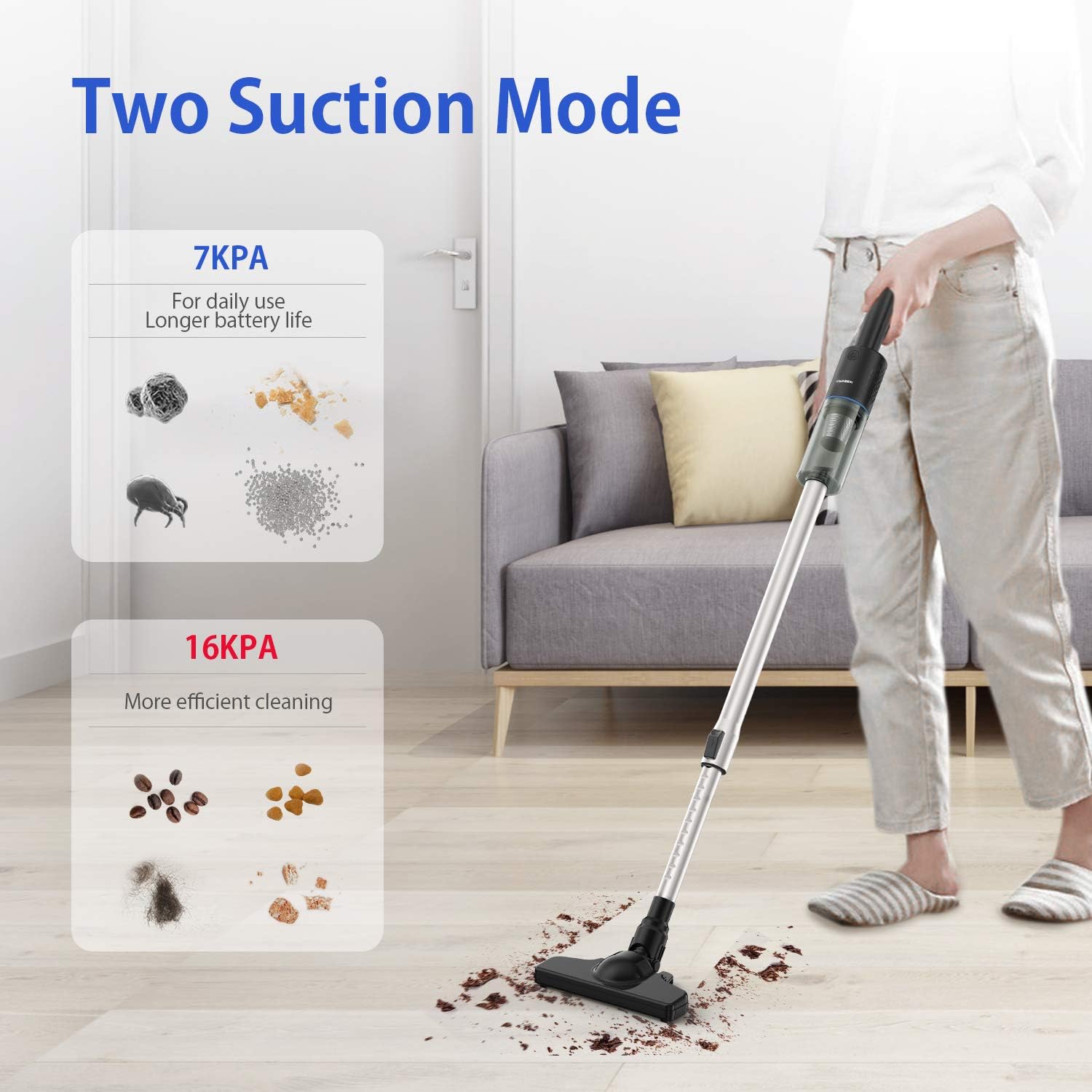 APOSEN Cordless Vacuum Cleaner, 16Kpa Strong Suction 5 in 1 Stick Vacuum Brushless Motor Ultra Lightweight for Home Hard Floor A16s -