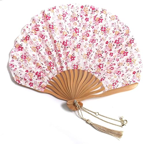Amazon Co Jp 2wayチェーン付き花柄扇子pink バッグチャーム ブレスレットチェーンとして長さを変えられる お洒落で便利な花柄扇子 ジュエリー