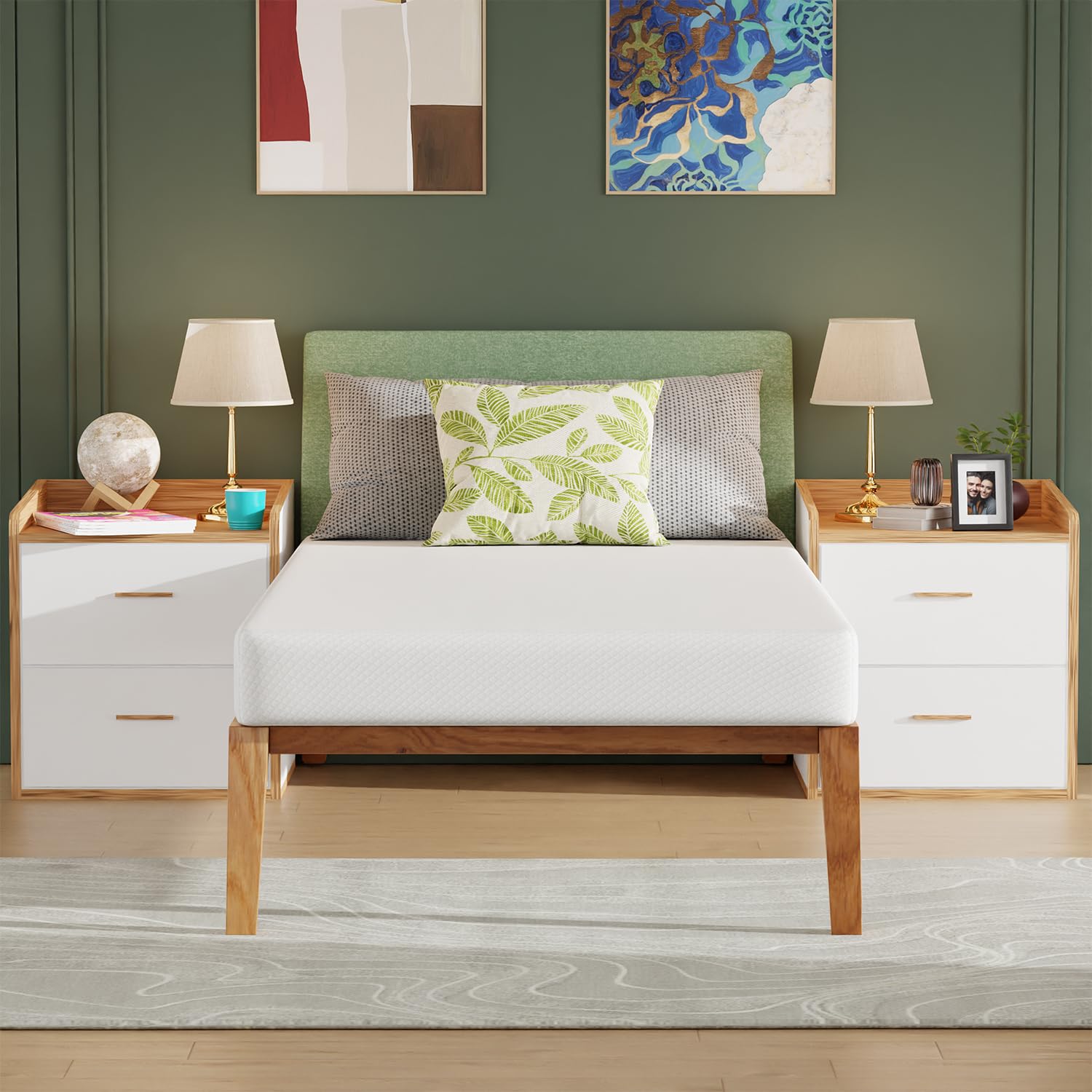 BestMassage | 6 Inch Twin XL Mattress | Gel Memory Foam | Medium Firm Feel | White | Bed in a Box, CertiPUR-US Certified | Pressure Relief, Cooling Ventilated Foam | Breathable Knit Cover Image