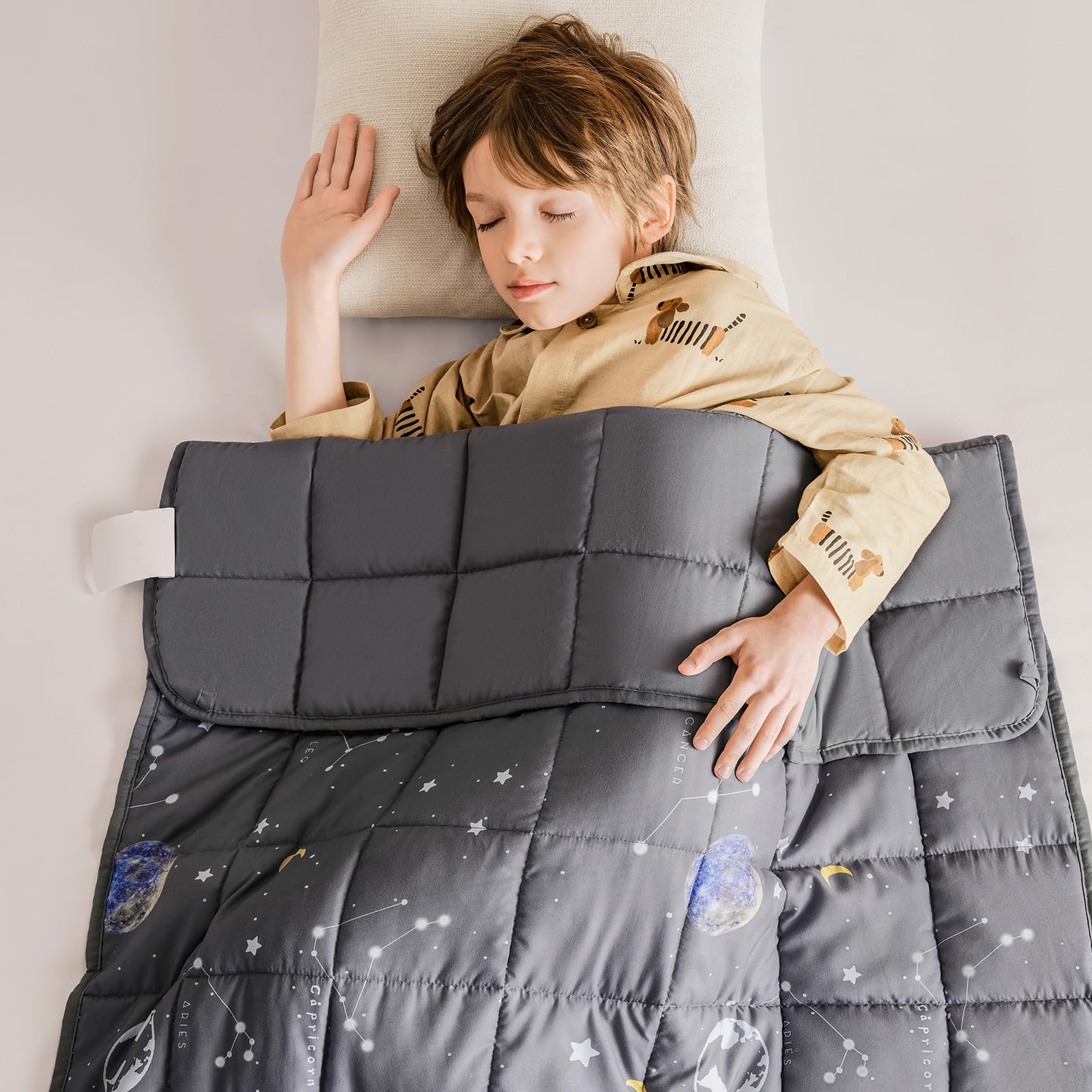 Photo 1 of Topcee Weighted Blanket (7 lbs, 40" x 60") Cooling Throw Heavy Blanket for Sleeping Apply to 40-60 lbs, Soft Thick Breathable Blanket with Glass Bead, Easy Care