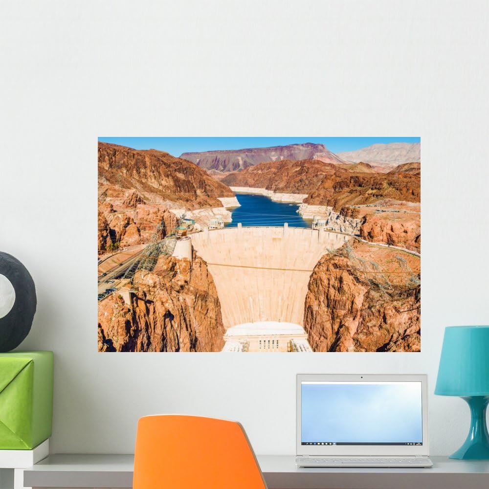 Wallmonkeys WM360742 Hoover Dam at Lake Mead Peel and Stick Wall Decals (24 in W x 16 in H), Medium