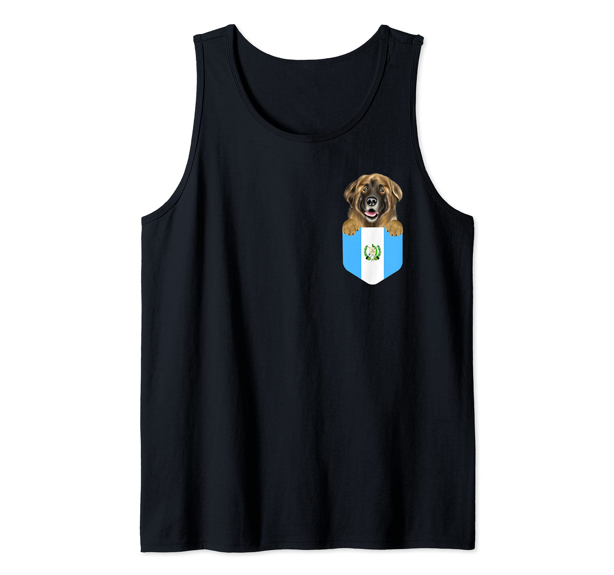 Guatemala Flag Leonberger Dog In Pocket Tank Top