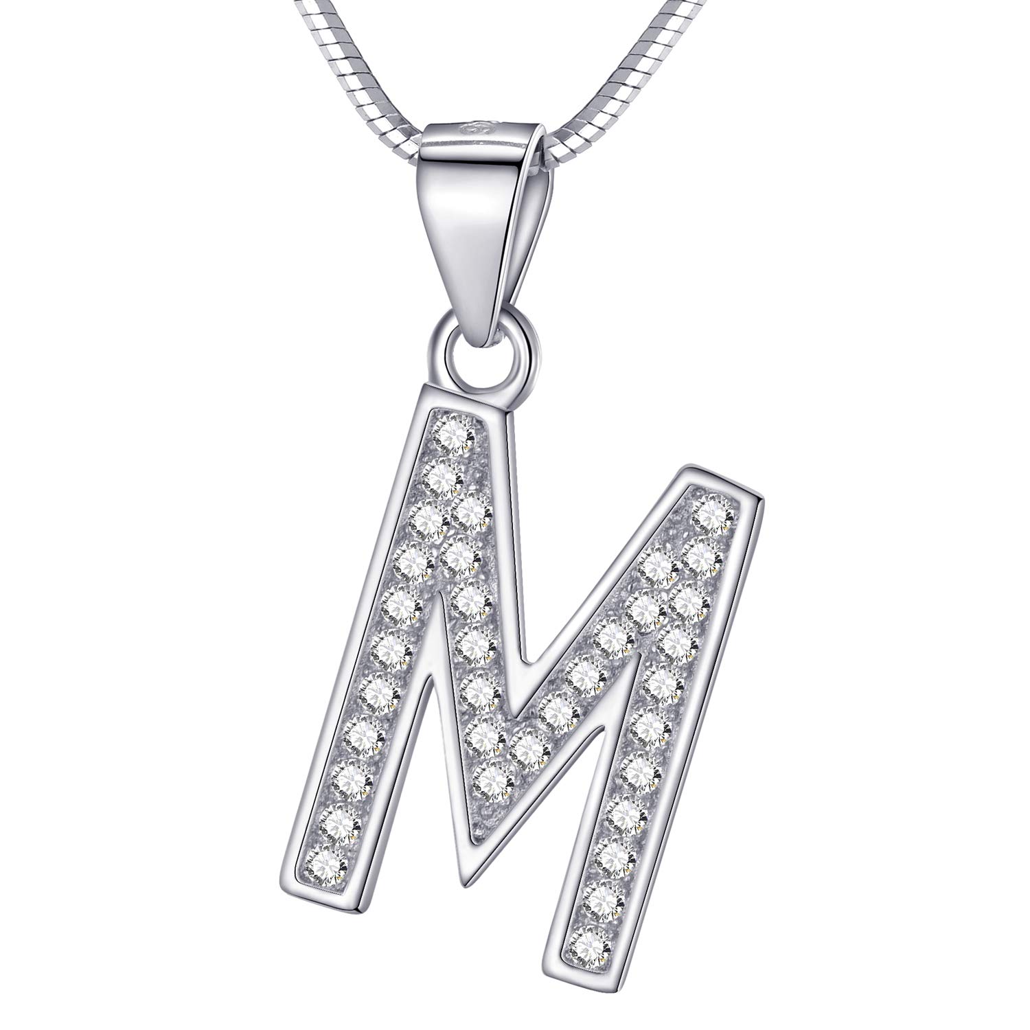 Morella Women's Letter Necklace Necklace and Pendant Letter M - 925 Sterling Silver rhodium plated – 45 cm long — image 1