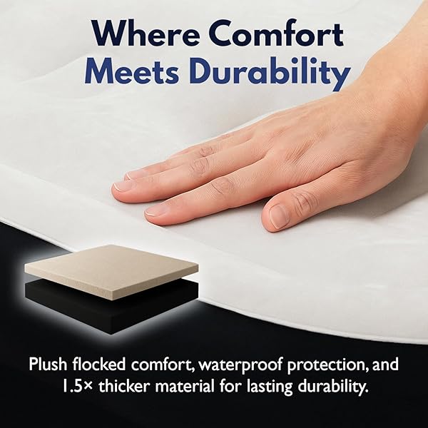 KING KOIL LUXURY PILLOW TOP PLUSH QUEEN AIR MATTRESS WITH BUILT-IN HIGH-SPEED PUMP BEST FOR HOME, CAMPING, GUESTS, 20″ QUEEN SIZE DOUBLE AIRBED ADJUSTABLE BLOW UP MATTRESS, WATERPROOF, 1-YEAR WARRANTY