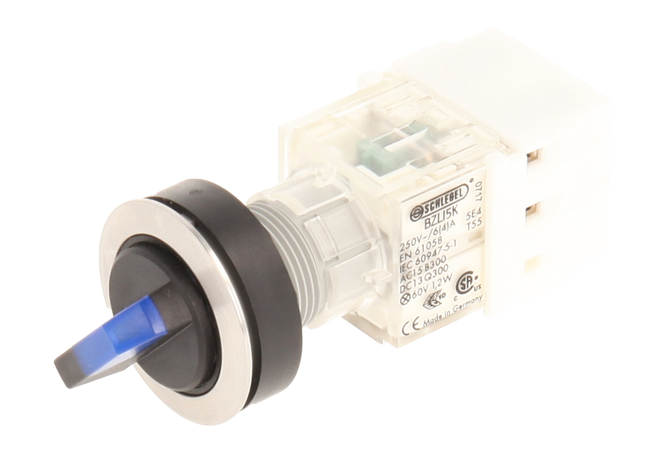 Club Selector, rastend, Stainless Steel, 23.001.279 2 Positions Momentary Contact Transmitter 1 N/O Contact With Lamp Socket t5,5 K LED 24 V, SCREW TERMINAL – Blue (Pack of 2)