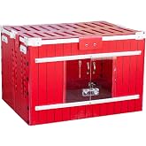 RentACoop Little Red Barn Chick Brooder | Durable, lightweight brooder with hatchling liners, jute liner, LED light and security latch for baby chicks