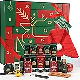 Advent Beauty Calendar for Adults 2025 Rinse & Robust Beard Care Kit Christmas Gifts for Men Skincare Beauty Advent Calendar for Men Christmas 24 Days Countdown Calendar Beard Care Grooming