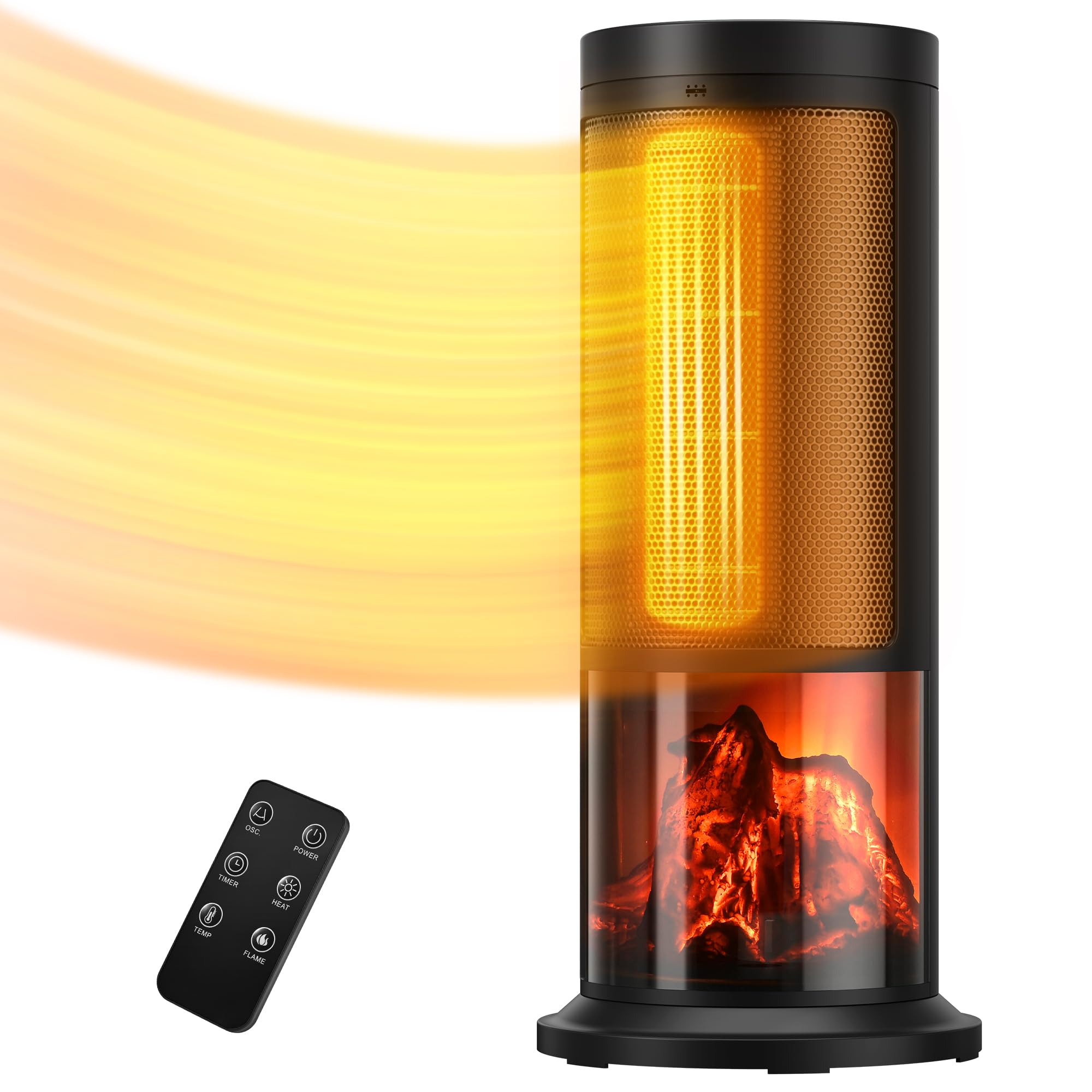 Photo 1 of TRUSTECH 17" Tower Space Heater, 70° Oscillating Portable Heater with Thermostat & Remote, 1500W Electric Heater for Indoor Use, 12H Timer, 2 Modes, Safe & Quiet PTC Ceramic Heater for Bedroom, Office