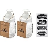 Jarmazing Products Mason Jar Foaming Soap Dispenser – White – with 16 Ounce Ball Mason Jar - Two Pack!