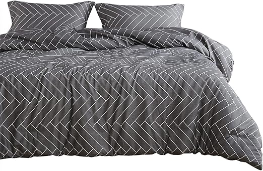 Amazon Com Wake In Cloud Gray Comforter Set Chevron