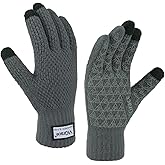ViGrace Winter Warm Touchscreen Gloves for Men and Women Touch Screen Fleece Lined Knit Anti-Slip Wool Glove