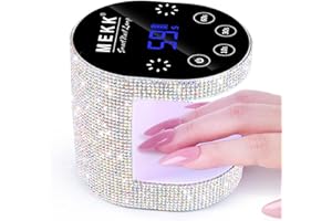MEKK Cordless Mini UV LED Nail lamp,24W Small UV Light for Gel Nails,Rechargeable Diamond LED Flash Cure Lamp with 4 Timers,Gel x Lamp with Touch Control & Auto Sensor, Nail Light for Salon & Home