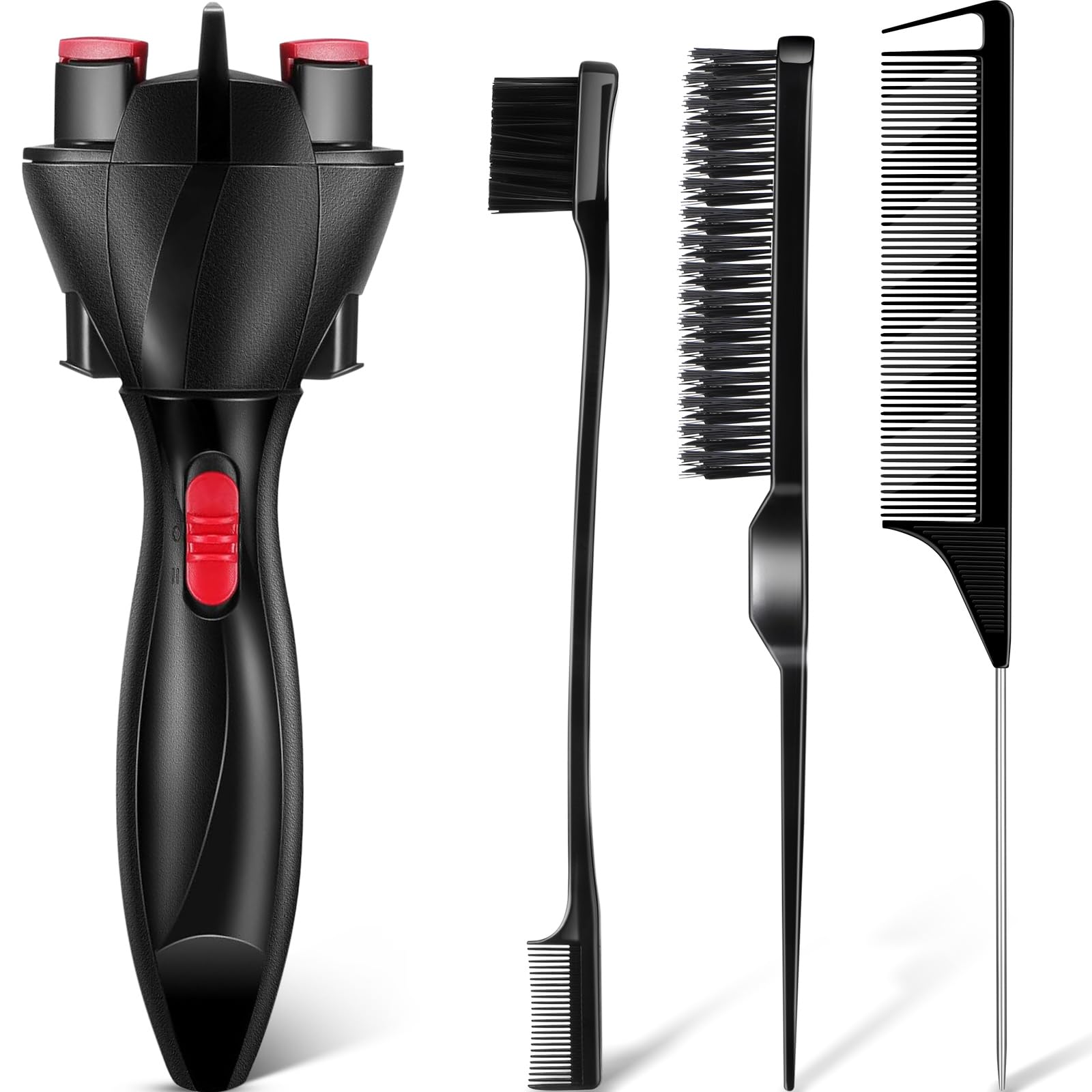 Photo 1 of Tioncy 4 Pcs Automatic Hair Twister Machine Set, Includes Electronic Hair Braider Double Sides Edge Brush Bristle Brush and Pin Tail Comb, DIY Hair Braiding Machine Hair Roller Tool for Women