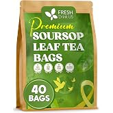 40 Premium Soursop Graviola Leaf Tea Bags, 100% Natural and Pure from Soursop Leaves, Handmade, Made With Natural Materials-Corn Fiber Tea Bag, Sugar/Caffeine/Gluten Free, Hoja Guanabana Tea