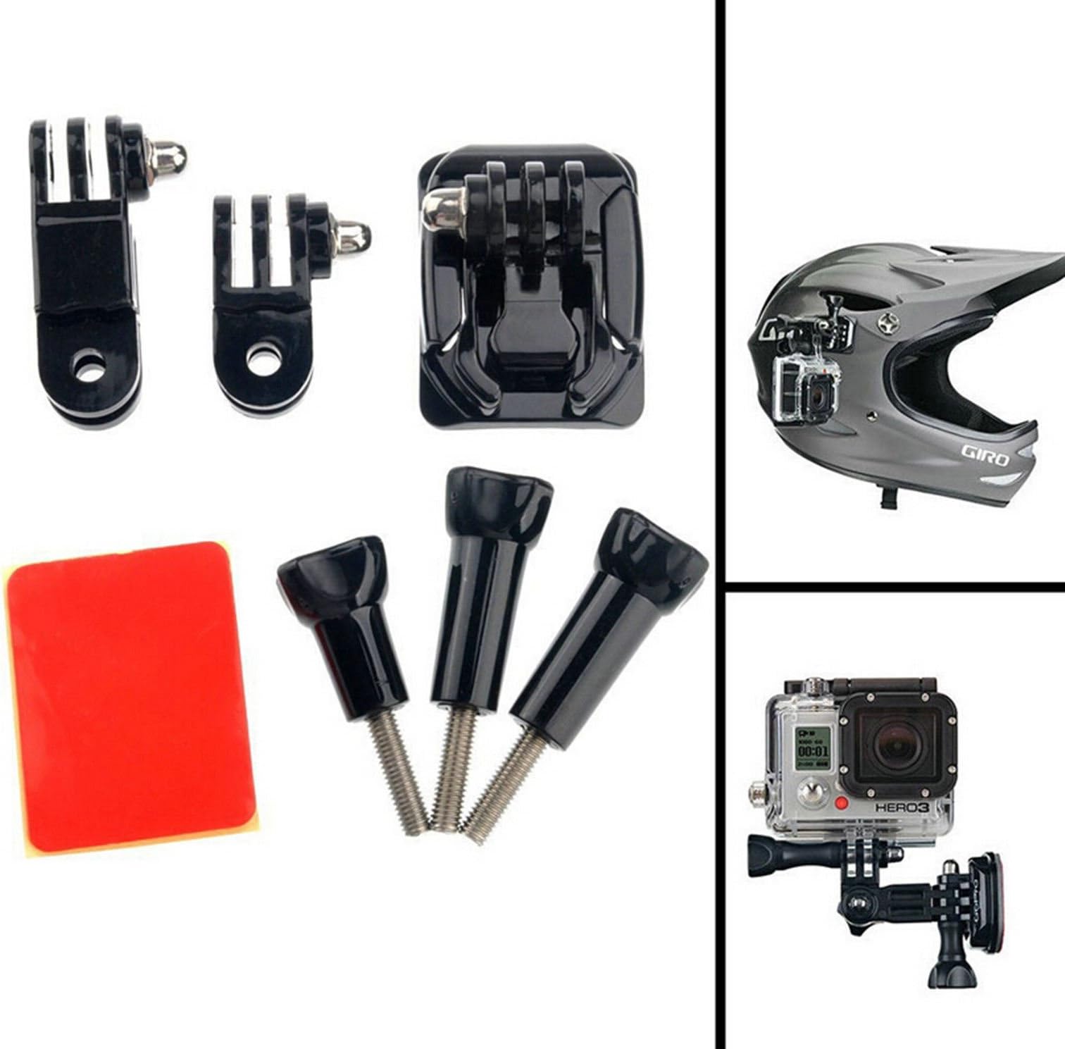 YoogeerHelmet Side Mount Kits Flat Curved Base Mounts For GoPro Hero 6 5 4 3 SJCAM Xiaomi Yi Action Camera