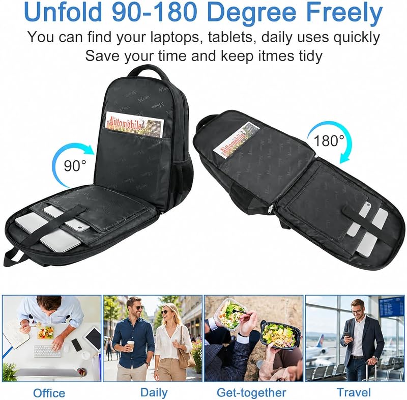 Mochila para portátil de 17 polegadas, mochila de trabalho impermeável para homens