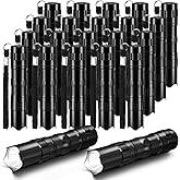 Tujoe 36 Pcs Mini Flashlights Bulk Bright Aluminum LED Handheld Torches with Lanyard Small LED Flashlights for Night Reading Emergency Hurricane Camping Hiking Halloween Party Favors(Black)