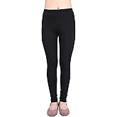 IRELIA Kids Girls 100% Cotton Fleece Lined Solid Leggings Warm Pants for Winter