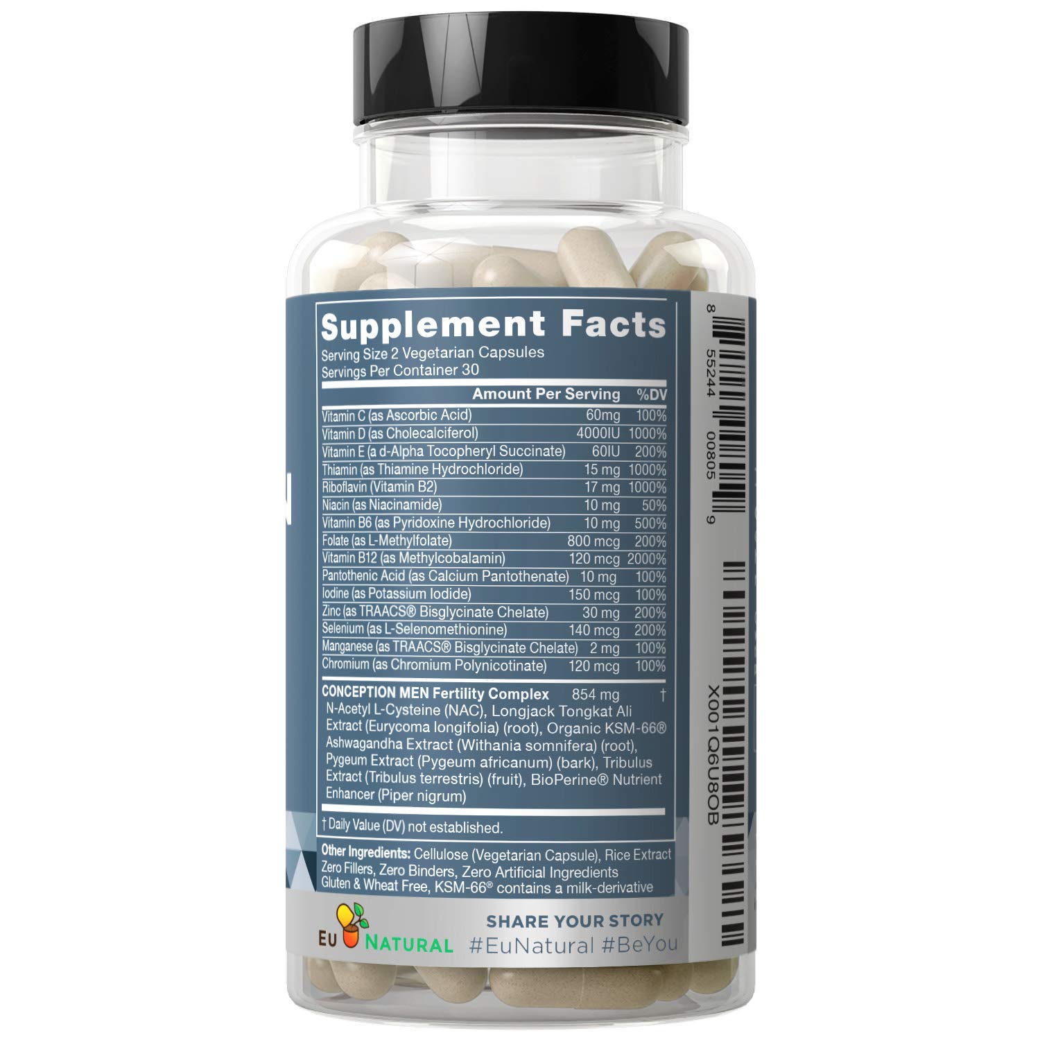 Conception Men Fertility Vitamins Male Optimal Count, Sperm Motility Strength, Healthy Volume