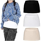 Zoooyawn 3 Pcs Shirt Extenders for Women Shirt Layering Extension Cami-shirt Layering Extension Half Slips Cleavage Cover for Women Cover Waist