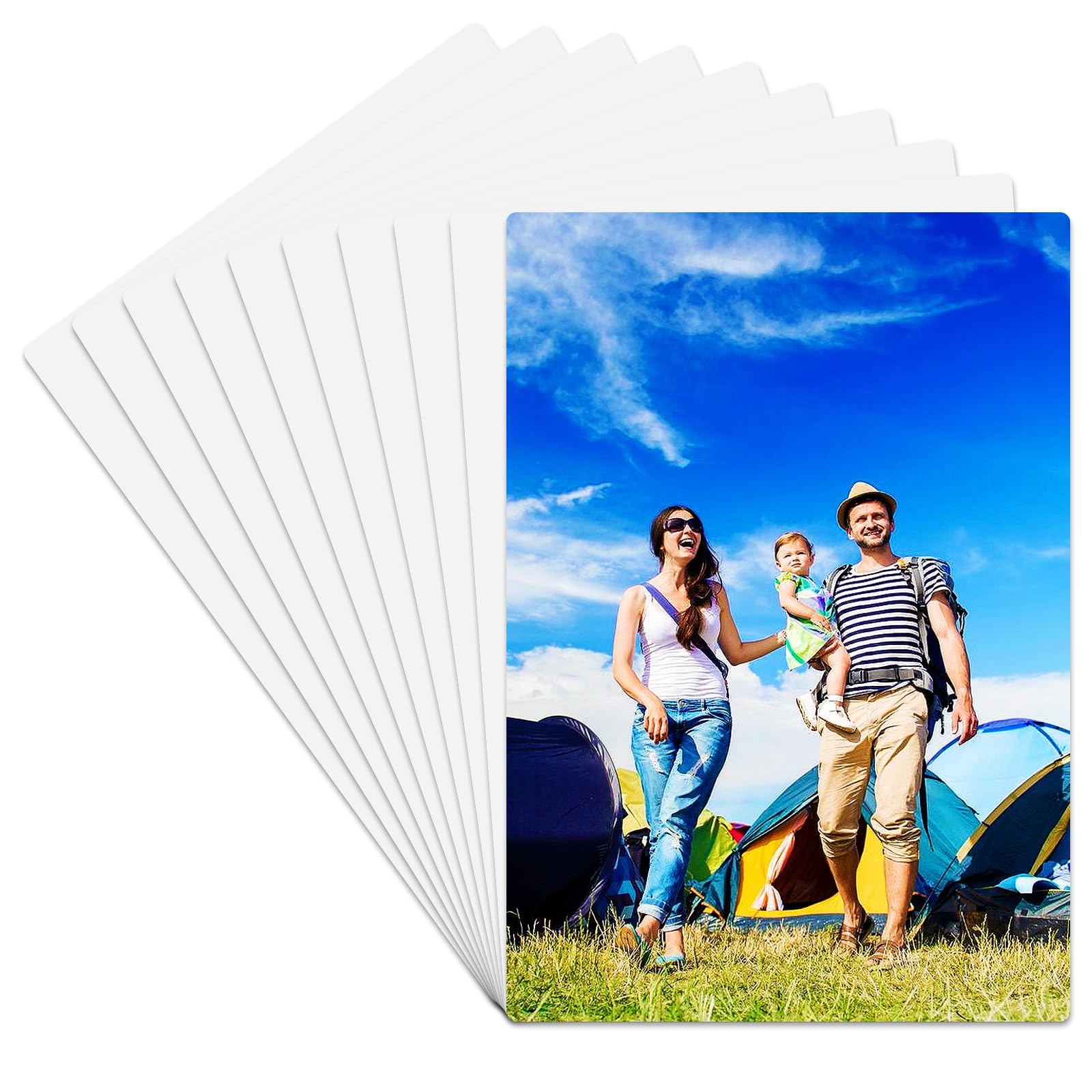 Photo 1 of 10 Pcs 8''x12'' Aluminum Sublimation Metal Photo Blanks, Metal Sublimation Blank Sign 0.45mm Thick Photo Sign Blank