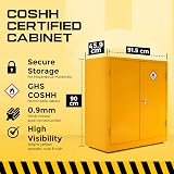 Horison Industries COSHH Cabinet Yellow 915x900x459mm Fireproof Hazardous view 3