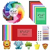 ABEJFIC 60PCS Felt Fabric Sheets Craft Kit - 4"x