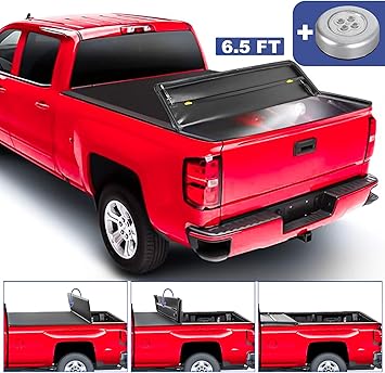 Amazon Com Mostplus Quad Fold Soft Truck Bed Tonneau Cover Compatible For 2014 2019 Chevy Silverado Gmc Sierra 1500 2015 2018 Silverado Sierra 2500 3500 Hd 6 5 6 6 Ft Bed Fleetside On Top Automotive