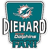 Siskiyou Sports NFL Miami Dolphins Die-Hard Fan Auto Decal, Team Colors, One Size