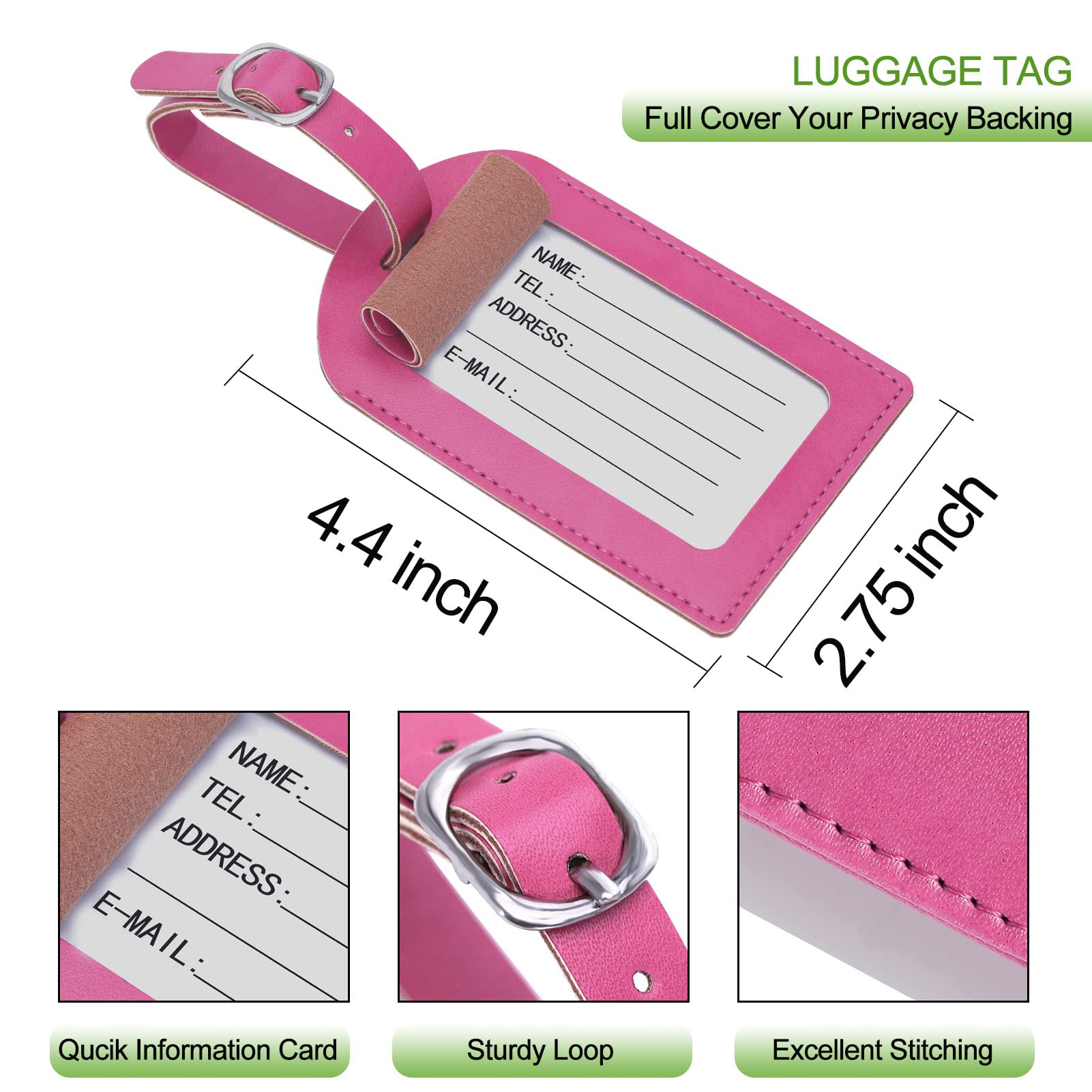Passport Holder With Luggage Tag Travel Essentials Passport Cover Travel Wallet RFID Blocking Leather Case International Travel Must Haves Travel Accessories Women Men(115#Pink)