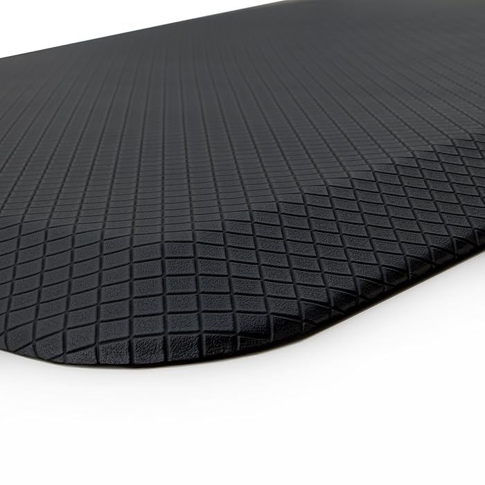 Buhbo ERGO Comfort Series Anti-Fatigue Floor Mat for Office, Kitchen, Standing Desk, Garage (20"x32") Black Checker