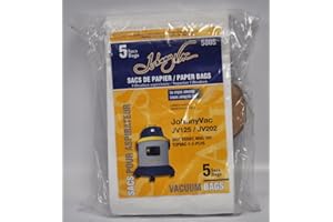 Johnny Vac JV125 and JV202 Vacuum Bags 5 Pack 580S