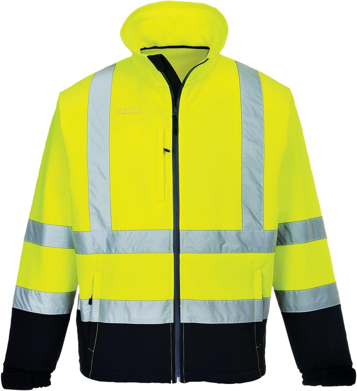 Portwest Hi-Vis Contrast Softshell (3L), Color: Yellow/Navy, Size: L, S425YNRL, Yellow / Navy