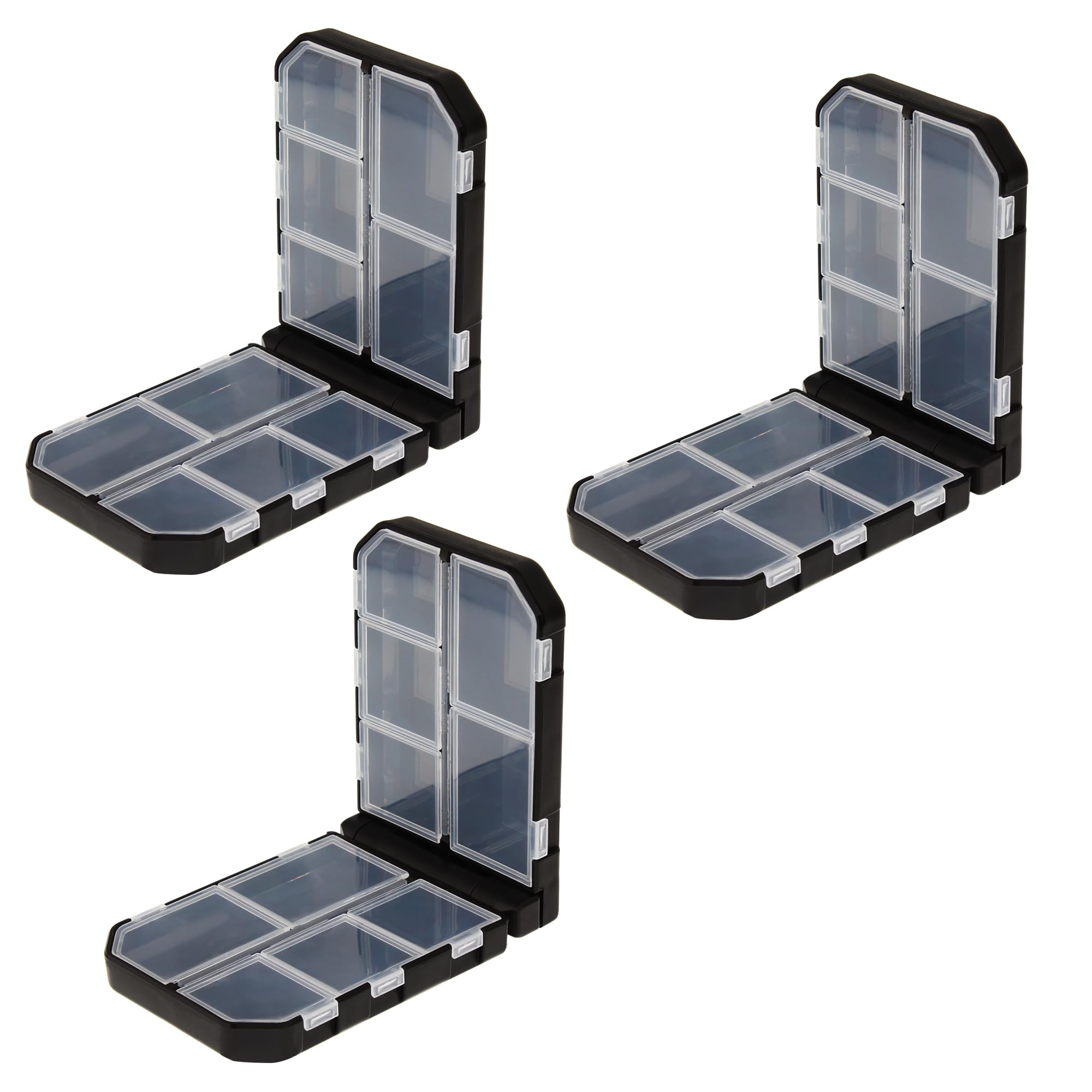 OKVGO Fishing Tackle Box for Fishing Accessories Storage, Organizer Box for Sea and Carp Coarse Fishing Lures Hooks Swivels Baits Beads Tube Sleeves Clips 10.7x7.3x3.05cm Size S 3pcs Set