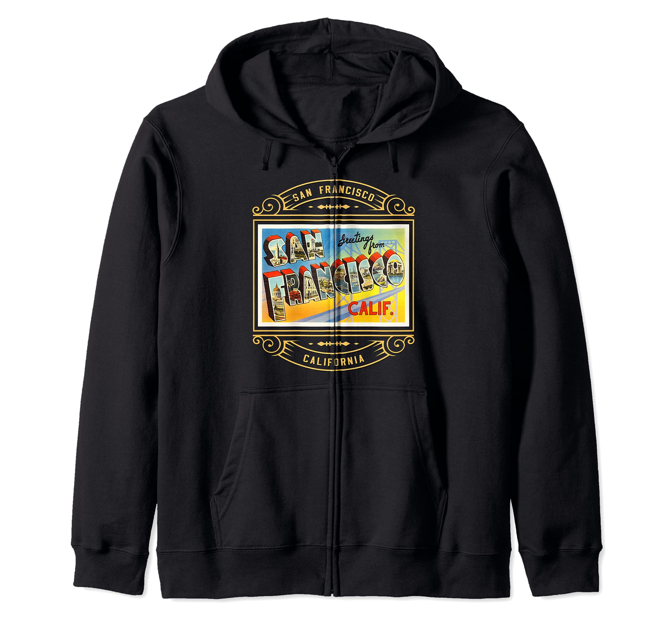 San Francisco California CA Large Letter Travel Postcard 1 Zip Hoodie