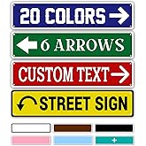 Personalized Street Signs Custom Road Signs - Customized Direction Signs Metal with Arrow Text Outdoor Funny Street Signs for Room Decor Bedroom Business