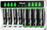 HiQuick 8-Slot LCD Battery Charger with 4 x 2800mAh AA and 4 x 1100mAh AAA Ni-MH