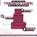 GC GAVENO CAVAILIA Towels Bale Set 10pc 100% Egyptian Cotton Deep Red view 3