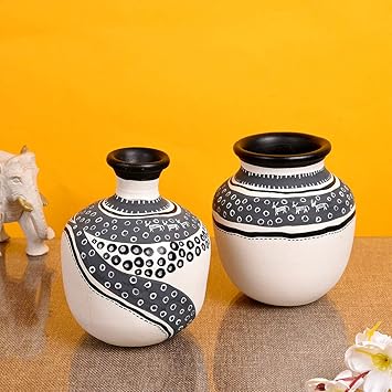 Buy Aakriti Art Creations Terracotta Handpainted Earthen Warli
