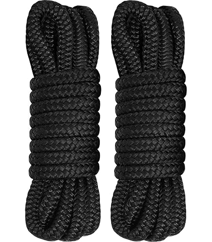 3 8 Inch Rope Black Rope Amarine Made 3/8 Inch 15 FT Double Braid Nylon Dockline ...