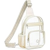 QOECI Clear Bag for Stadium Events, Clear Purses For Women Men, Transparent Crossbody Bag, See Through Large Sling Backpack